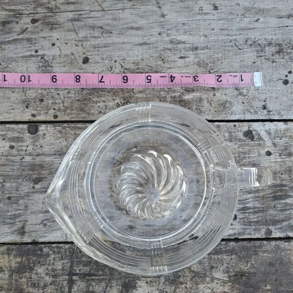 Vintage 1930's Hazel Atlas Clear Depression Glass Criss-Cross Reamer Juicer 40's